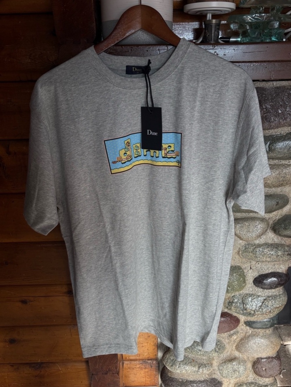 NWT Dime MTL 8-Bit Pixel Video Game Graphic Tee Grey NWT L
